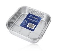 Coppice Strong Square Aluminium Foil Trays for Baking, BBQ, Roasting, Grilling, Air Fryer & Food Storage | 26cm x 26cm x 5cm | Freezer, Microwave & Oven Safe | 5 Pack