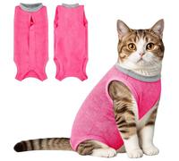 Coppthinktu Cat Recovery Suit Cat Onesie After Surgery, Breathable Cat Surgery Suit for Female Spay/Neuter, Kitten Surgical Recovery Body Suit Cone Alternative for Anti-Licking Abdominal Wounds