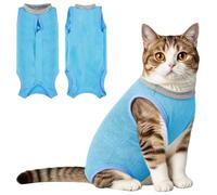 Coppthinktu Cat Recovery Suit Cat Onesie After Surgery, Breathable Cat Surgery Suit for Female Spay/Neuter, Kitten Surgical Recovery Body Suit Cone Alternative for Anti-Licking Abdominal Wounds