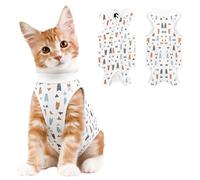 Coppthinktu Cat Recovery Suit Female, Breathable Cat Onesie After Surgery Female for Abdominal Wounds or Skin Diseases, Surgery Recovery Suit Kitten Surgical Onesie After Spay Wear Anti Licking