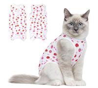 Coppthinktu Cat Recovery Suit Female Cats Onesie for Cats, Breathable Cat Surgery Suit for Surgical Abdominal Wounds Skin Diseases, Cute Kitten Spay Recovery Suit E-Collar Alternative Anti Licking