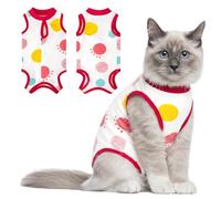Coppthinktu Cat Recovery Suit Female Cats Onesie for Cats, Breathable Cat Surgery Suit for Surgical Abdominal Wounds Skin Diseases, Cute Kitten Spay Recovery Suit E-Collar Alternative Anti Licking