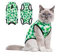 Coppthinktu Cat Recovery Suit Female Cats Onesie for Cats, Breathable Cat Surgery Suit for Surgical Abdominal Wounds Skin Diseases, Cute Kitten Spay Recovery Suit E-Collar Alternative Anti Licking