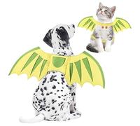 Coppthinktu Dog Dragon Wings, Halloween Costume for Dogs, Small to Large, Yellow Felt Cloth, Fantasy Style, Unisex, Lightweight, Hand Wash Only
