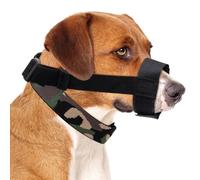 Coppthinktu Dog Muzzle with No-Escape Elastic Neck Collar, Soft Adjustable Muzzle for Small Medium Large Dogs, Breathable Dog Mouth Guard to Prevent Biting Barking & Chewing (Black M)