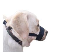 Coppthinktu Dog Muzzle with No-Escape Elastic Neck Collar, Soft Adjustable Muzzle for Small Medium Large Dogs, Breathable Dog Mouth Guard to Prevent Biting Barking & Chewing (Black S)