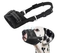 Coppthinktu Mesh Muzzle for Small Medium Large Sized Dogs, Breathable Dog Mouth Cover with Reflective Straps Mouth Cover, Dog Muzzles to Prevent Biting for Vet Visits Allows Panting (Large)