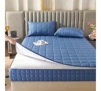 Coprimattress Waterproof 360° Zippered Protector Quilted Polyester Deep Pocket for Twin & Full Beds (Light Blue 120x200x30cm) - Ultimate Comfort & Protection