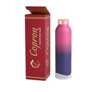 COPRON Copper Water Bottle 30 oz 900 ml | 100% Pure Copper With Added Health Benefits | Ergonomic Design | Water Bottle for School, Office | Leakproof, Durable, Lightweight | Easy to Clean, Ombré Pink