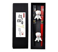 Copsticks - Chinese Chopsticks | Japanese Chopsticks | Ceramic Lucky Cat Chopstick Holder Remove Reusable Chopsticks for Chinese Japanese Japanese Asian Cooking Sushi Chopsticks with Cus