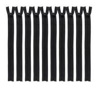 Coptiner 10PCS Invisible Zippers Closed-Ended Concealed Zipper with Plastic Zip Fixer for Zip Repair Kit Tailor Sewing Tools Craft Skirts Clothes Bags Pants Black