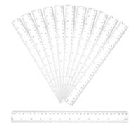 Coptiner 12 Pcs 30cm Rulers Set,12 Inch transparent Plastic Multipack Shatterproof Straight Clear Ruler Measuring Tool for Student School Office Teachers
