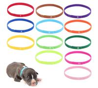 Coptiner 12PCS Puppy ID Collars Adjustable,Whelping Collars for Newborn Dogs and Cats,Colour Coded Identification Bands Set,35cm Pet Collars,Mixed Pastel Colours