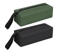 Coptiner 2Pcs Multipurpose Zipper Small Tool Bags,Multipurpose Storage Pouch,Portable Tool Pouch Zipper Bag,Zippered Canvas Pouch,Waterproof Tool Organiser for Screwdriver Bolt Nail Screw,Black&Green