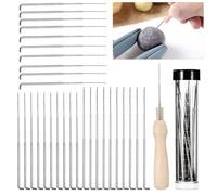 Coptiner 30PCS Wool Felting Needle Tools Stitch Punch Tool with Wooden Handles Wool Felting Supplies for DIY Toys Craft Make Felt Animals Felting Starter Kit