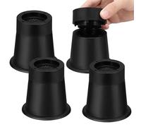 Coptiner 4 PCS Adjustable Furniture Risers Stackable Bed Riser with Rubber Pads Heavy Duty Furniture Risers for Couch Desk Sofa Table Bookshelf Bed lifts Blocks 3.7inch