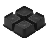 Coptiner 4 PCS Furniture Risers, Heavy Duty Stackable Bed Risers, Table Chair Sofa Riser, Premium Furniture Lift Pads with Strong Space Saving, Support Up to 4400 Lbs, Black L-Shape，3 inch