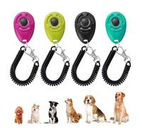 Coptiner 4 Pcs Pet Training Clicker with Wrist Strap, Animal Dog Cat Puppy Kitten Training Clicker, Durable Dog Clickers, Convenient and Effective Training Tools for Dog Cat Horse Puppie Birds
