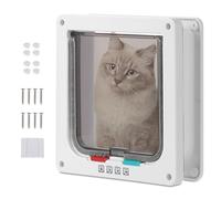 Coptiner Cat Door Lockable, Medium Cat Flaps, Pet Safety Interior Door, 4 Way Locking Cat Flap Door for Wall Interior Exterior Door, Pet Door for Cats and Small Dogs