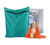 Coptiner Pet Laundry Bag Petwear Wash Bag Keep Your Washing Machine Free from Hair Dog and Cat Hair Remover for Pet Bedding Blankets, Towel, Toys, Collars (Blue)