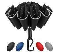 Copulan Windproof Compact Travel Umbrella,Large Strong but Light Portable and Automatic Folding Rain Umbrella, small inverted for travel size