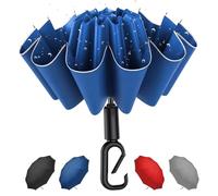 Copulan Windproof Compact Travel Umbrella,Large Strong but Light Portable and Automatic Folding Rain Umbrella, small inverted for travel size