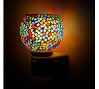 COPURE Electric Ceramic Kapoor Dani Stand Kapur Incense Burner Aroma Oil Diffuser Cum Night Lamp with On/Off Switch to Toggle Between Burner and Lamp Round for Home Gift - (Design 6)