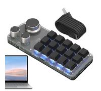 Copy And Paste Keyboard - 15-Key One-Handed Mechanical Programmable Keypad - Macro Multifunctional Keypad, Cut Copy Paste Keyboard for Video Editing, Computer, Laptop