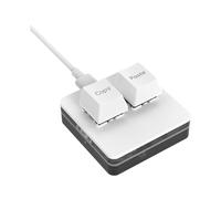 Copy And Paste Keyboard 2 Keys PC Gaming Keyboards Mini RGB Backlit Mechanical USB Keyboard for Audio Gaming Macros, white