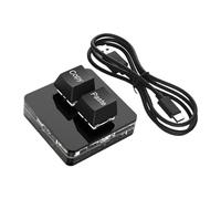 Copy And Paste Keyboard 2 Keys PC Gaming Keyboards Mini RGB Backlit Mechanical USB Keyboard for Audio Gaming Macros, black