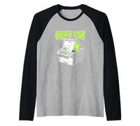 Copy Cat Cat Humor Joke Raglan Baseball Tee