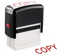 Copy Self-Inking Rubber Stamp, 11x35mm Bold Text - Refillable Red Ink, Pre-Inked & Ready to Use for Business, Office, Home Documents & Paperwork (Black)