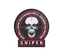 Copytec Patch Sniper Woven God Will Judge Our Enemies Saying Skull 7.2 x 6.8 cm #45619