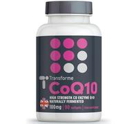 CoQ10 100mg 90 Capsules, High Absorption High Strength Coenzyme Q10 Liquid Softgels, 3 Months Supply, Naturally Fermented, UK Made, Gluten Free, by Transforme