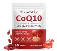 CoQ10 200mg Softgels with MCT Oil - High Absorption Coenzyme Q10 Supplement - Supports Cellular Energy, Heart Health & Daily Wellness - GMO Free & Gluten Free - 120 Softgels