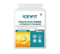 CoQ10 300mg with Vitamin B1 (Thiamine) - 60 Vegan Capsules - High Strength Coenzyme Q10 Food Supplement - Energy Metabolism Support - Made in UK