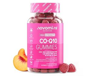 CoQ10 Gummies - 250mg High Strength CoQ10 Supplement - 60 Gummies - Coenzyme Q10 with EPA, DHA, Vitamin B3 & Zinc - Co Enzyme CQ10 Naturally Fermented High Absorption CQ10 Supplement - Novomins