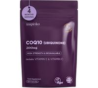 CoQ10 Supplement (4-Month Supply) Coenzyme Q10 Ubiquinone High Strength 120 Vegan Capsules with Vitamin C and E - 200mg, No Synthetic Additives, Made in UK