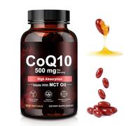CoQ10 Supplement Capsules 120 Count, High Strength Coenzyme Q10 Supplement with MCT Coconut Oil, Support Daily Antioxidant, Natural Energy Production & Heart Function | Non-GMO, Gluten & Dairy Free
