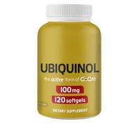 CoQ10 Ubiequinol 100mg Softgels, Active Form of Coenzyme Q10, Dietary Supplement - 120 Count per Bottle