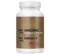 CoQ10 Ubiequinol 200mg & Omega-3 250mg Softgels, Dietary Supplement - 90 Count