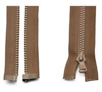COQALINEX Zipper,Zipper,Two Way Zipper,Double Silders Zipper,Resin Open-End Auto Lock Plastic Zippers for Sewing Clothing(Brown,60CM)