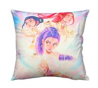 COQOYO Demon-Hunters Decorative Cushion Covers, Huntrix Cushion Cover, Soft Pillowcase with Double-Sided Pattern and Concealed Zip for Bed, Sofa, Chair & Girls' Room Decoration, 45 x 45 cm