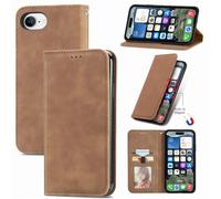 COQUE Case for Apple iPhone 16e Phone Case with [Card Slot] [TPU Bumper] [Stand], Skin-Feel Shockprooftective Cover, Shell for Apple iPhone 16e-Brown