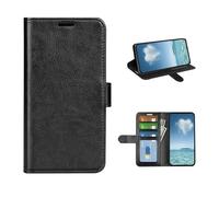 COQUE Case for Honor Magic8 Pro Shell, R64 Leather Grain Single Fold Flip Cover with Card Slot Leather Case for Honor Magic8 Pro-Black