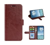 COQUE Case for Honor Magic8 Shell, R64 Leather Grain Single Fold Flip Cover with Card Slot Leather Case for Honor Magic8-Brown