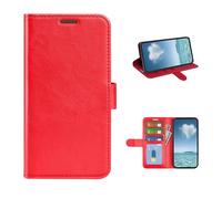 COQUE Case for Honor Magic8 Shell, R64 Leather Grain Single Fold Flip Cover with Card Slot Leather Case for Honor Magic8-Red