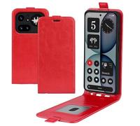 COQUE Case for Nothing Phone (4a) Pro, R68 leather Grained Single, Holster Wallet with Card Slot, For Nothing Phone (4a) Pro-Red