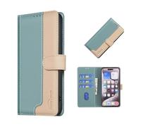 COQUE Case for Oppo Reno15 Phone Case With RFID Blocking Protection, Dual-Tone Lychee Pattern, And Wallet With 3 Card Slots-Green