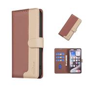 COQUE Case for Oppo Reno15 Phone Case With RFID Blocking Protection, Dual-Tone Lychee Pattern, And Wallet With 3 Card Slots-Brown